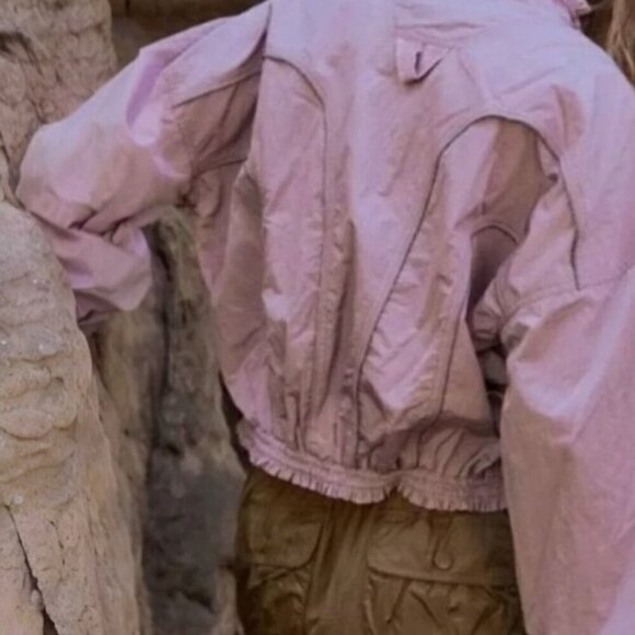 FREE PEOPLE Movement  Starting Lineup Windbreaker Bomber Purple Jacket Sml NWOT - Picture 3 of 15